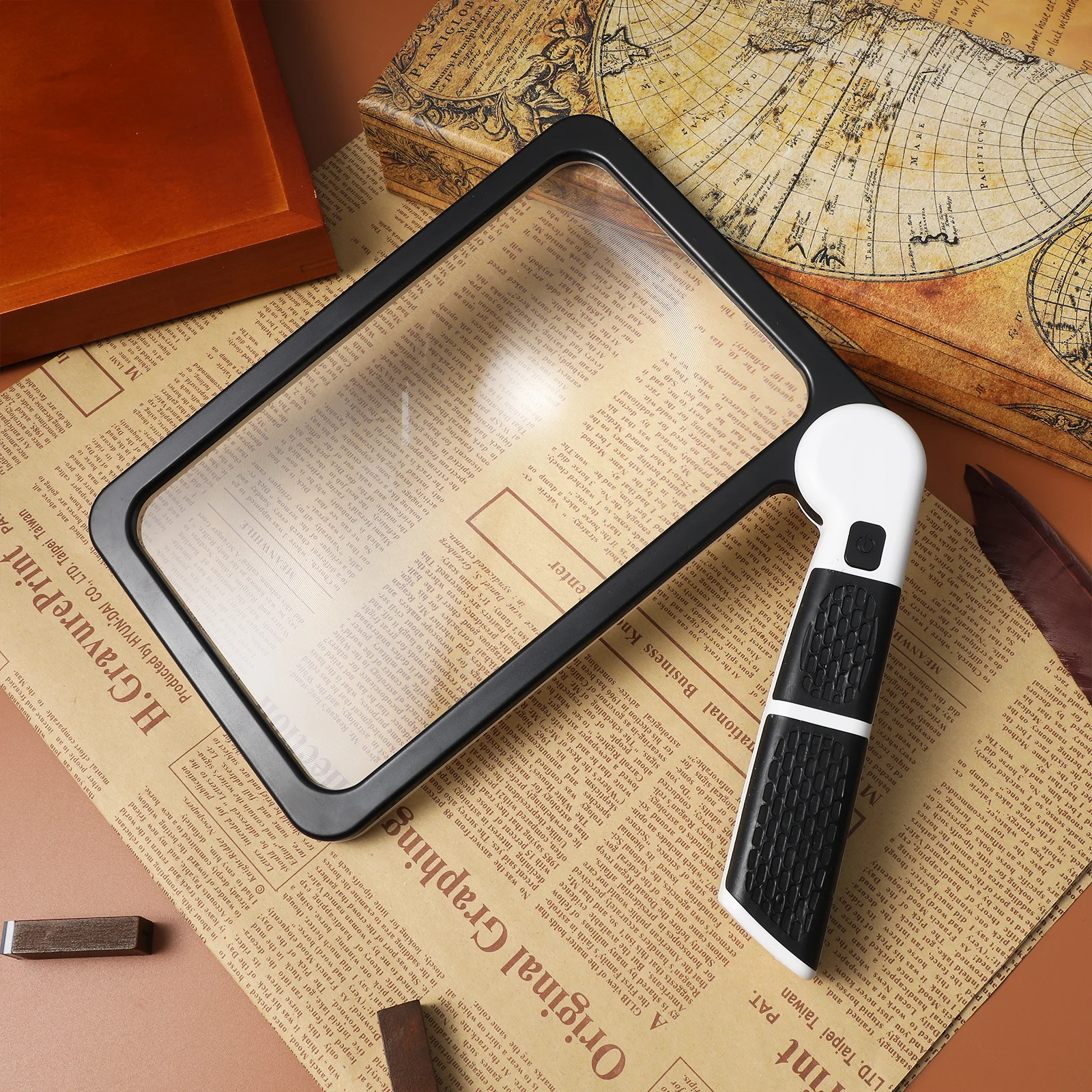 

Folding Magnifying Glass with Light Large Jumbo Size Clear Lens for Seniors Reading and Exploration Magnifying Glass with Light