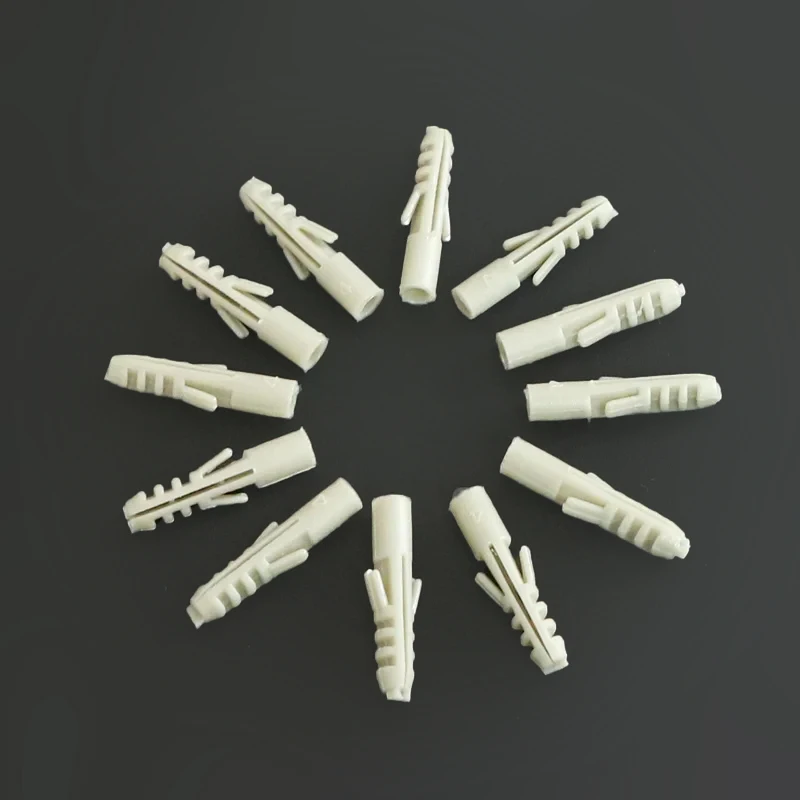 4/5/6/7/8/10/12/14/16MM Expansion Nail Drywall Anchor Screws Self Drilling Wall Plug Plastic Gypsum Boar No Cap Grey Color Wood
