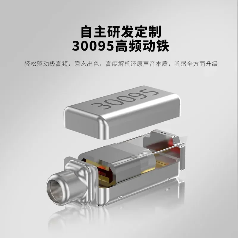 ZNA ring iron earphones, moving iron HIFI in-ear earphones, wire-controlled with microphone,  universal wired earphones