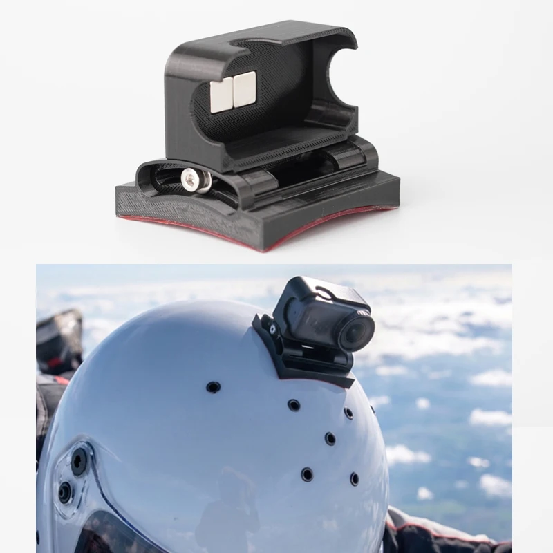 1PCS Anti-Snag Helmet Mount Strong Magnetic Quick-release Wingsuit Flying/Downhill MTB POV Adapter for DJI NANO Action Camera