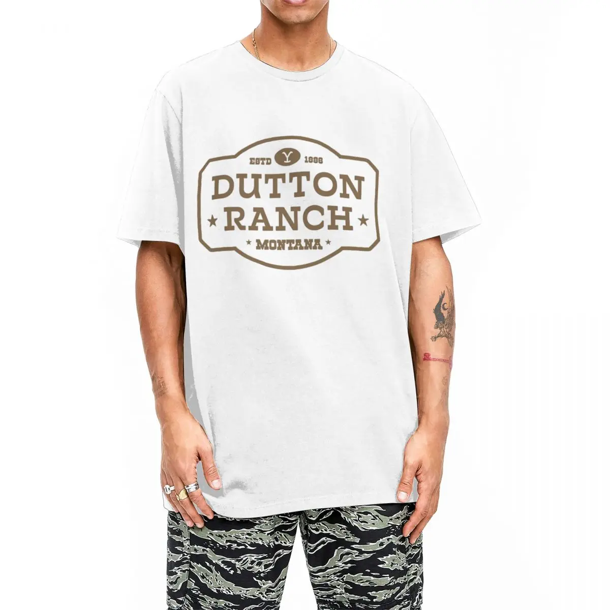 Yellowstones Dutton Ranch T Shirt Summer Retro Rodeo Vintage T Shirt Pure Cotton Harajuku Tee Shirt For Men Short-Sleeve Top Tee