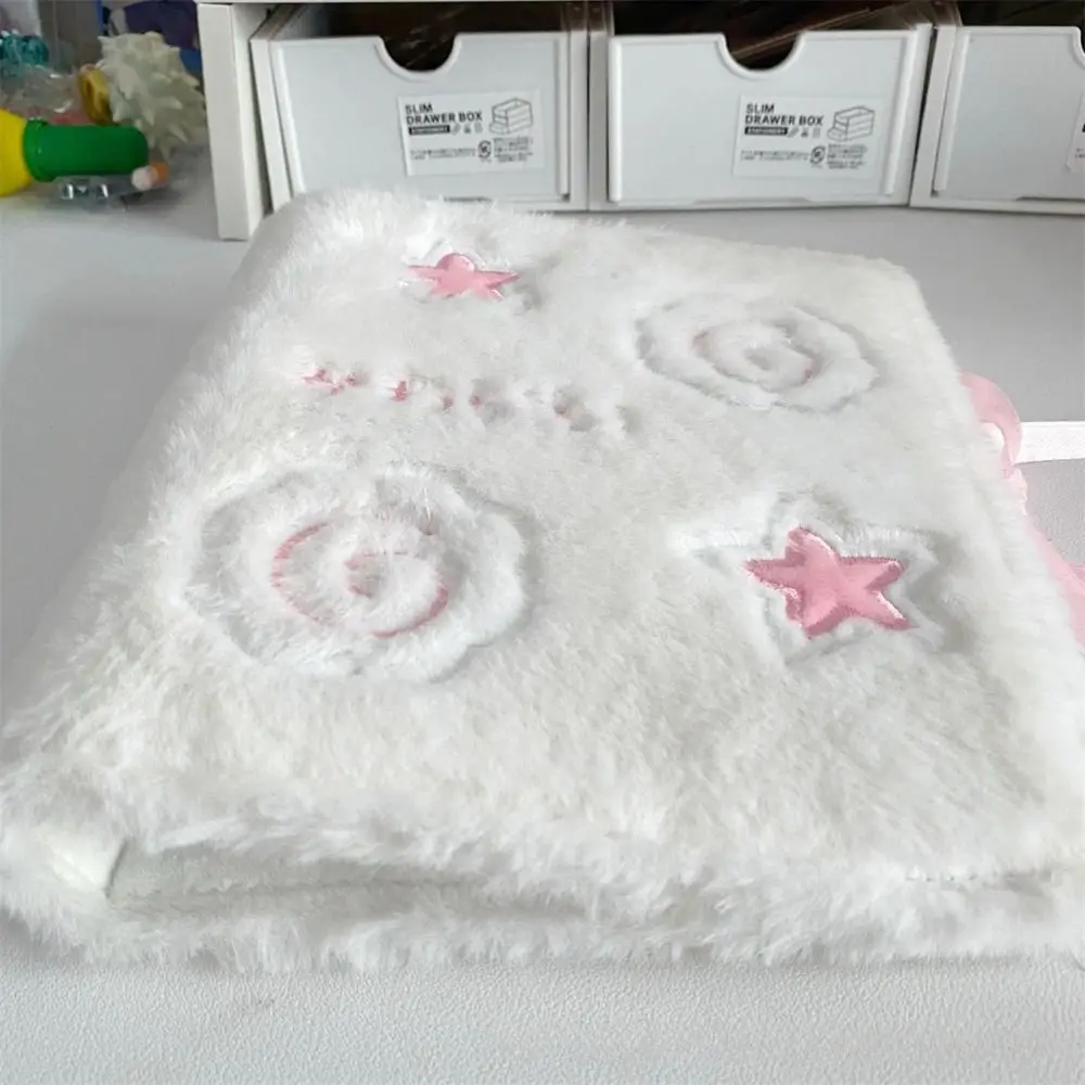 A5 INS 3-inch Small Card Storage Star Pattern Plush Photo Album Binder Photocard Collection Books Loose-leaf Photocard Holder