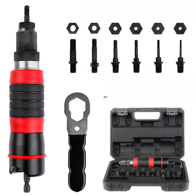 

M3 M4 M5 M6 M8 M10 Home Rivet Nut Gun Converter Kit Removable DIY Nut Insert Nut Riveting Tool Cordless Electric Riveting Tool