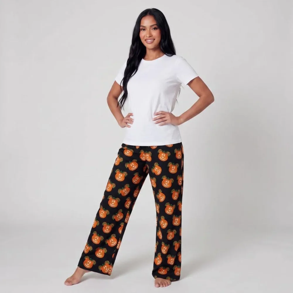 Halloween Ghost Pumpkin Sleepwear - Weird Printed Casual Sleepwear, Retro Autumn Pattern Pants, Comfortable Fabric, Pants