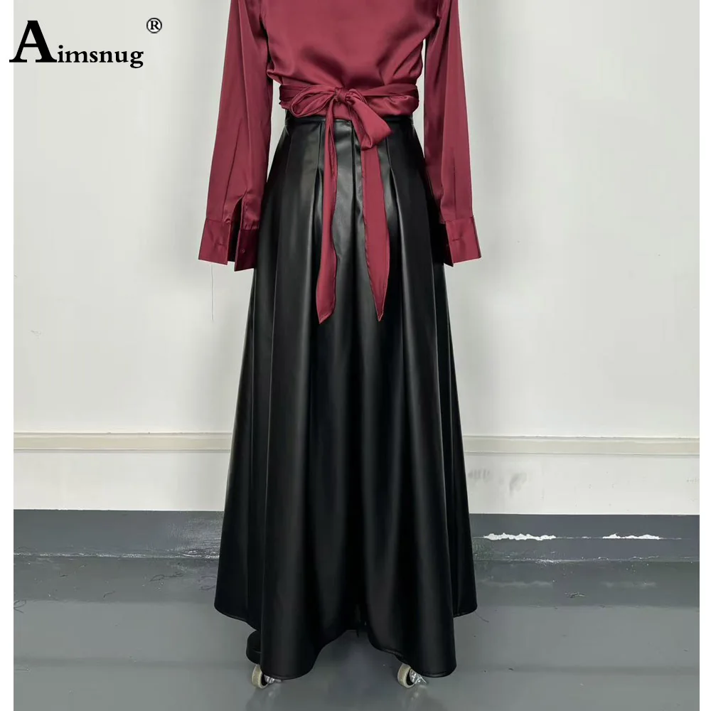 2026 alta divisão plissada falso couro do plutônio saias das mulheres sexy night club dança festa saia bodycon feminino tornozelo comprimento bottoms novo