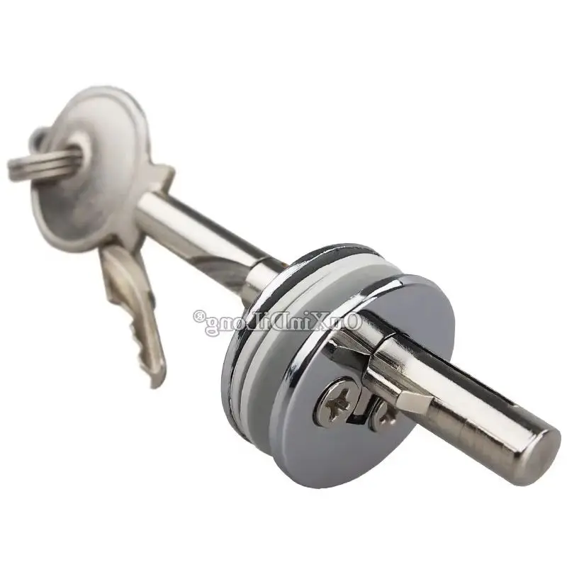Chromed 5Sets Zinc Alloy Glass Cabinet Locks Shopping Mall Showcase Cabinet Locks Sliding Glass Door Locks+Keys (Keys Alike)