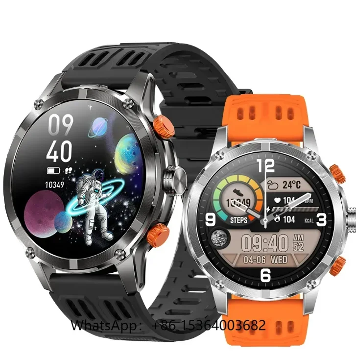 

1.77 Inch Screen Stainless Steel Men Smart Watches CF55 BT Calling Voice Assistant Sport Smart Watch Fitness Tracker