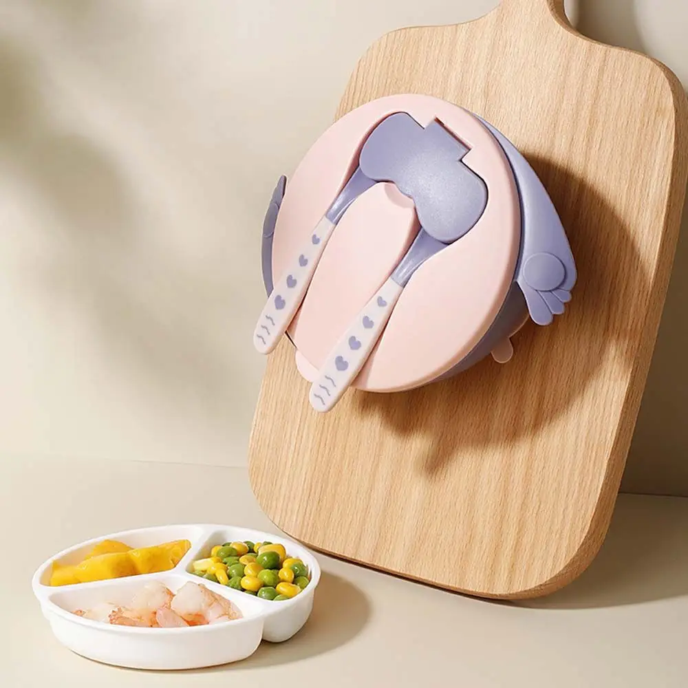 Dinnerware Baby Suction Plate Fork Baby Dishes Training Plate Kids Tableware Set Baby Feeding Bowl Children Food Container