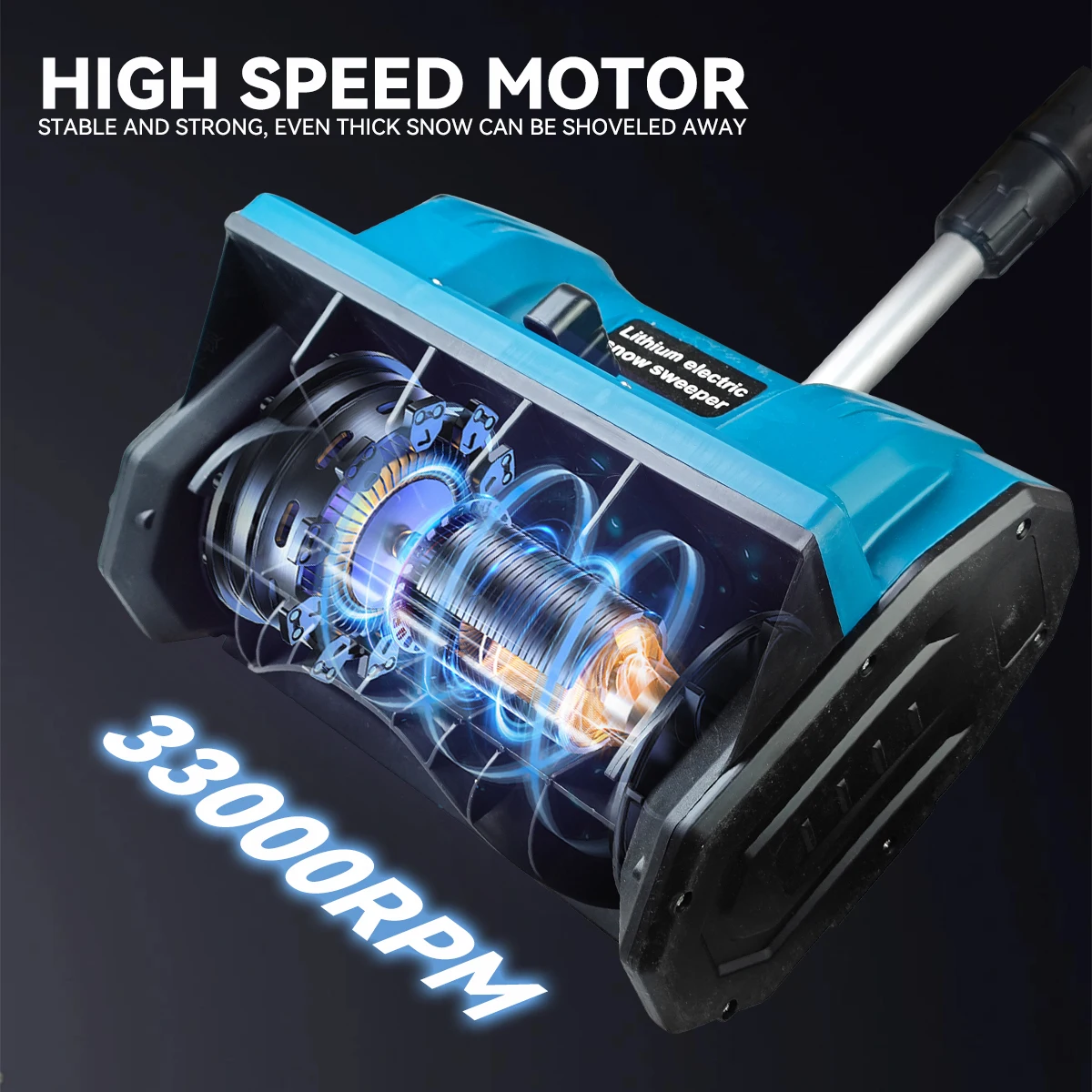 Industrial-grade rechargeable cordless electric snow shovel 650 watts brushless battery powered snow plow winter view 5