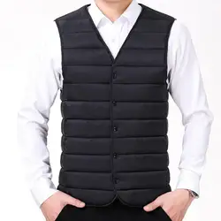 Thick Cotton Vest Padded Plush Winter Vest Single-breasted Sleeveless Cold-proof Outerwear Cotton Waistcoat Warm Men Waistcoat