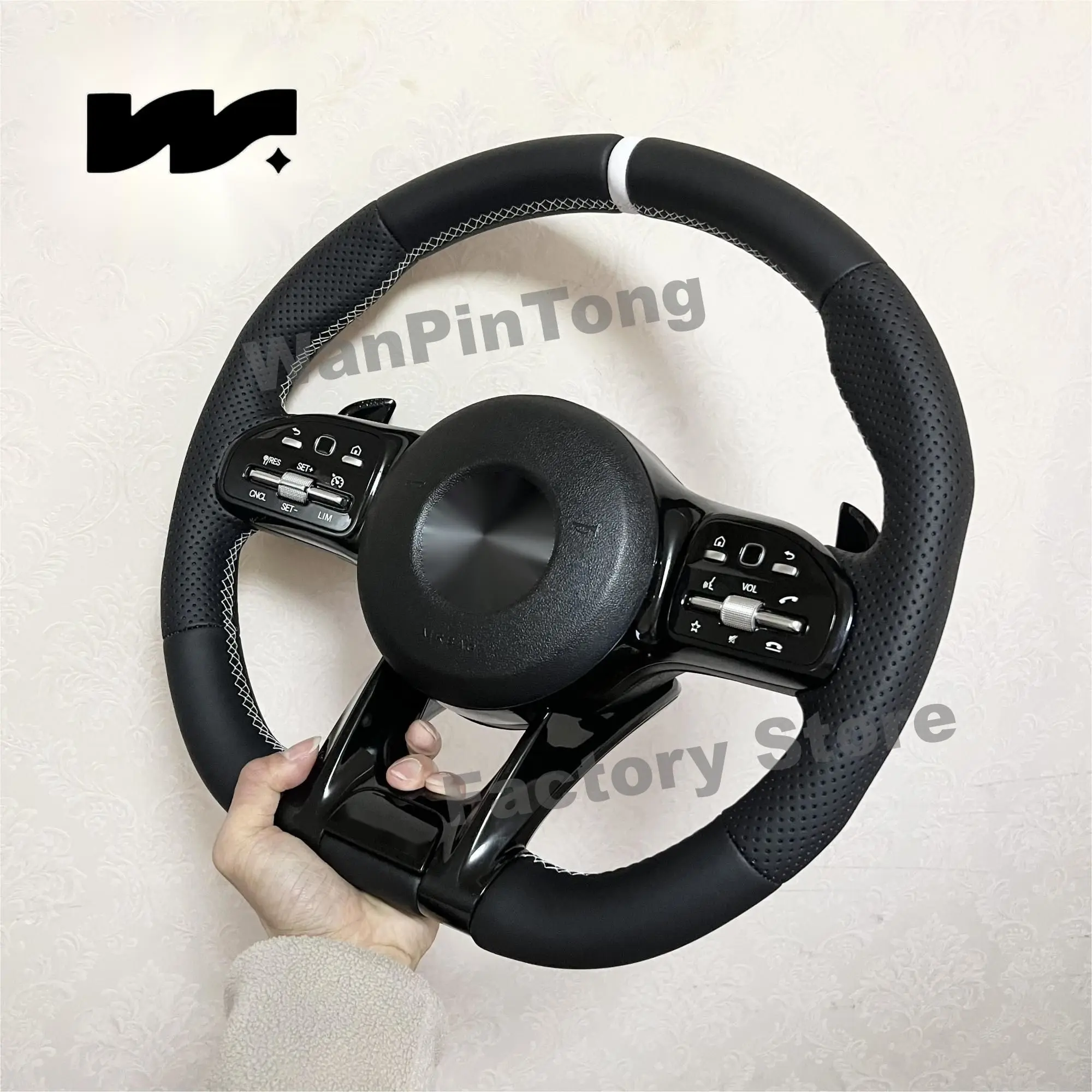 For AMG Steering Wheel for Mercedes-Benz A/B/C/E/S Class GRA GLB GLC GLE GLS 05-24 Universal steering wheel for all models