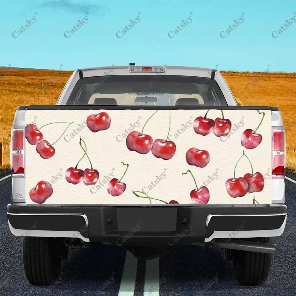 

Cute Cherry Pattern Car Tail Trunk Protect Vinly Wrap Sticker Decal Wheel Hood Decoration Engine Cover for SUV Off-road Pickup