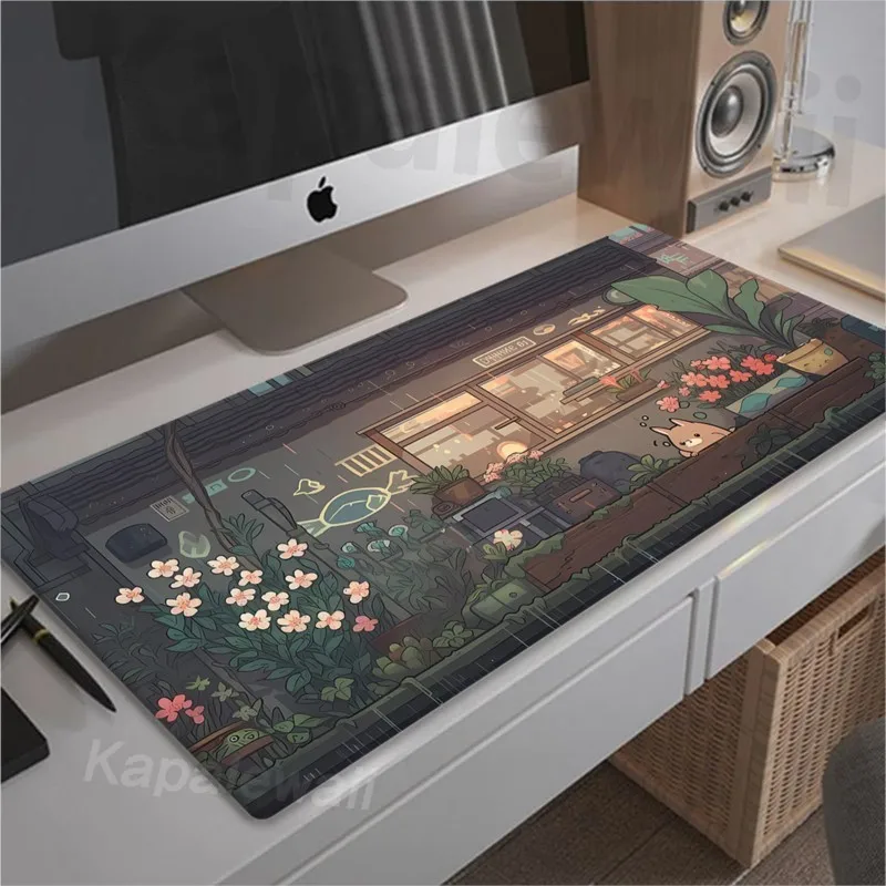 Alfombrilla de ratón Kawaii para Gamer, alfombrilla de teclado grande, alfombrilla de ratón para juegos, alfombra de mesa XXL, rosa, 900x400mm