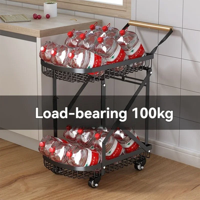 Personal Grocery Shopping Truck With Cup Holder- Hanger Bag One Hand Auto Folding Mesh Trolley With Rear Brake Device