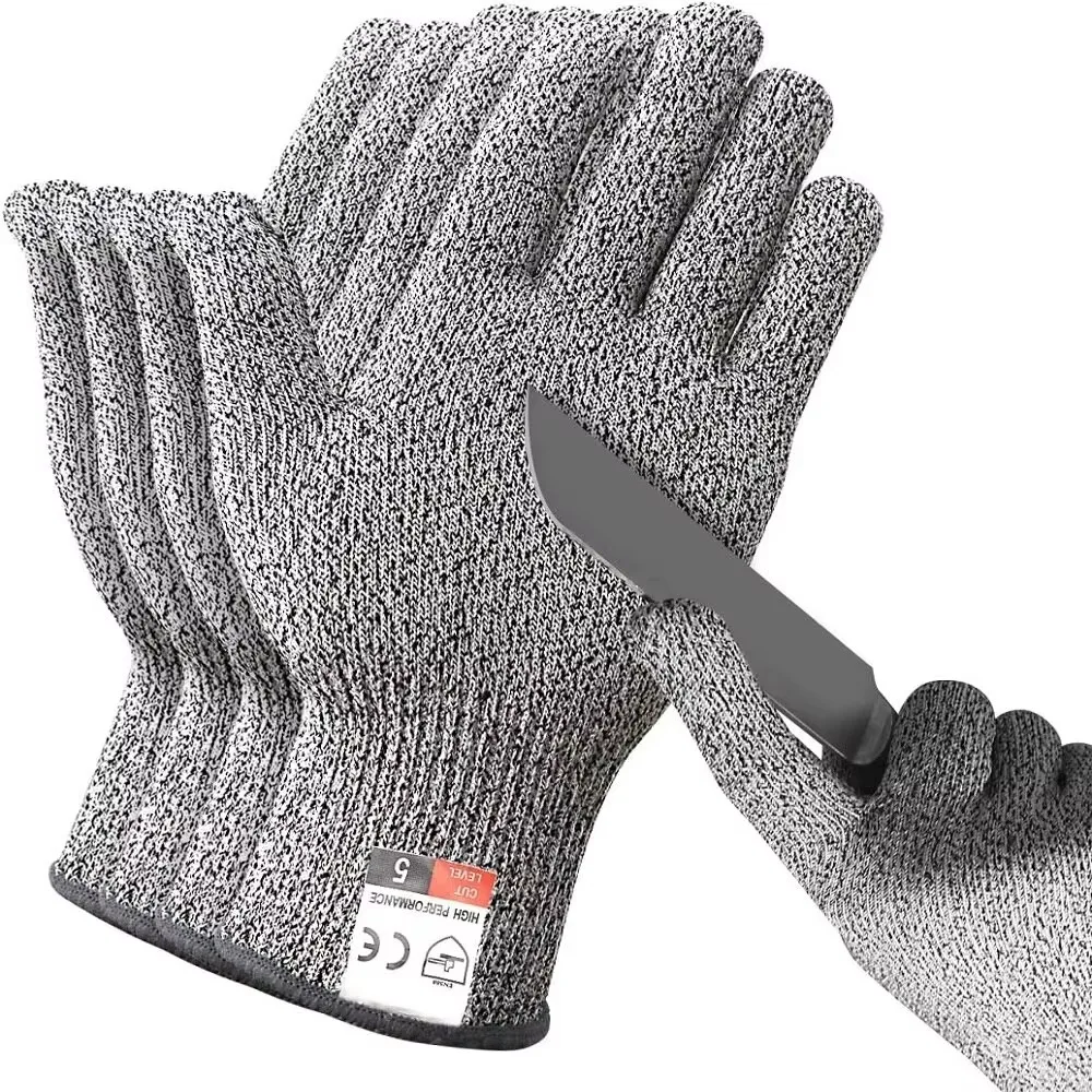 Grade 5 Cut Resistant Gloves for Kitchen HPPE Scratch Resistant Safety Protection for Glass Cutting And Gardening