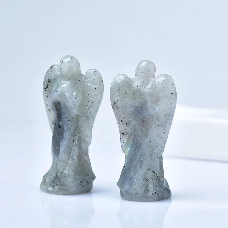 1PC Natural Crystal Angel Statue Raw Crystals Hand Carved Samll Girl Female Model Figurine Healing Quartz Home Decor DIY Gift