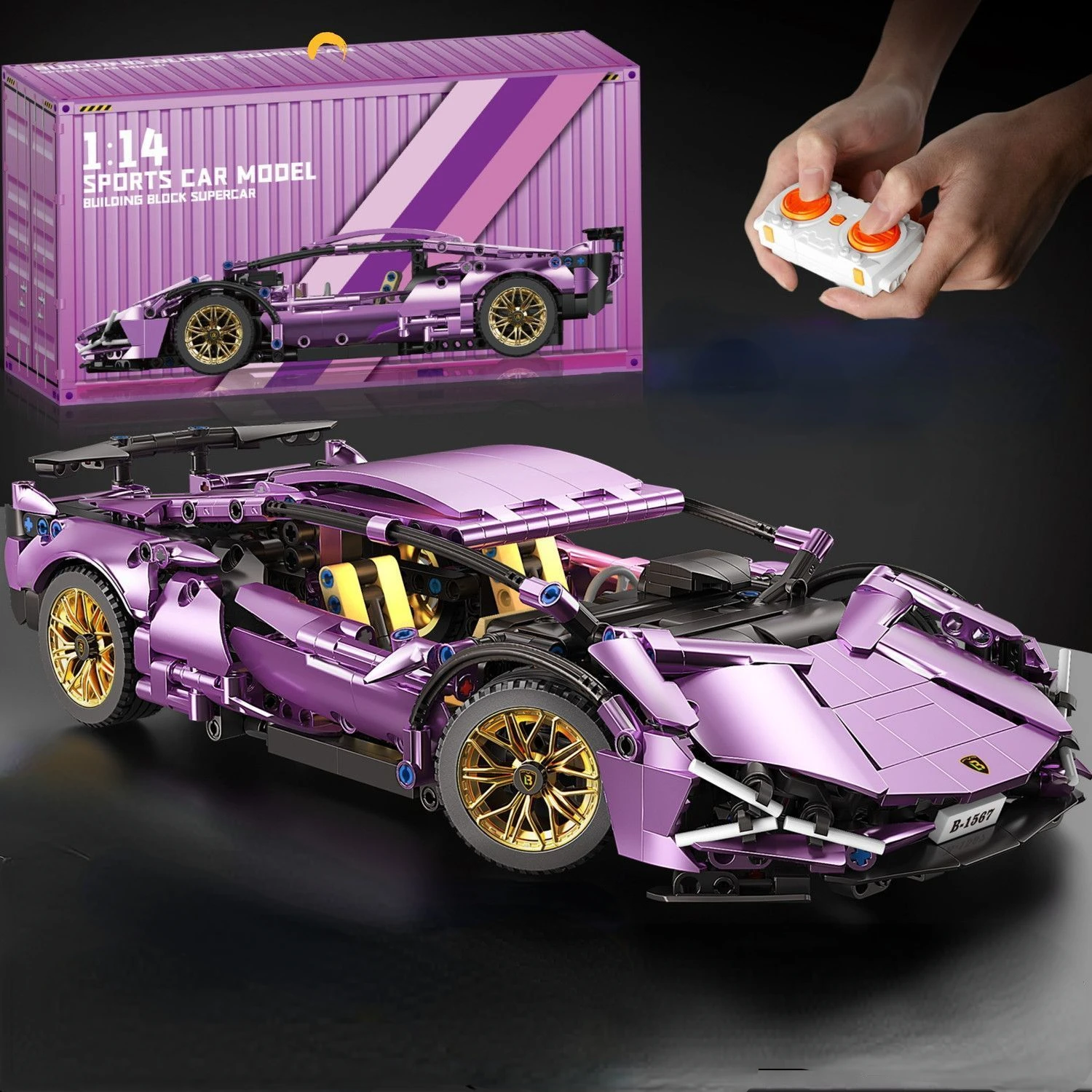 2024 New Building Blocks Roadster Technology 1:14 Racing Roadster building blocks Assembly brick vehicle toy gift for boys