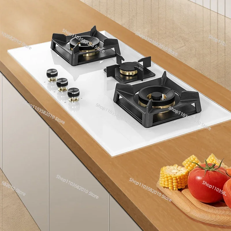 Suitable for intelligent white glass top gas stoves -3 burners LPG kitchen appliances