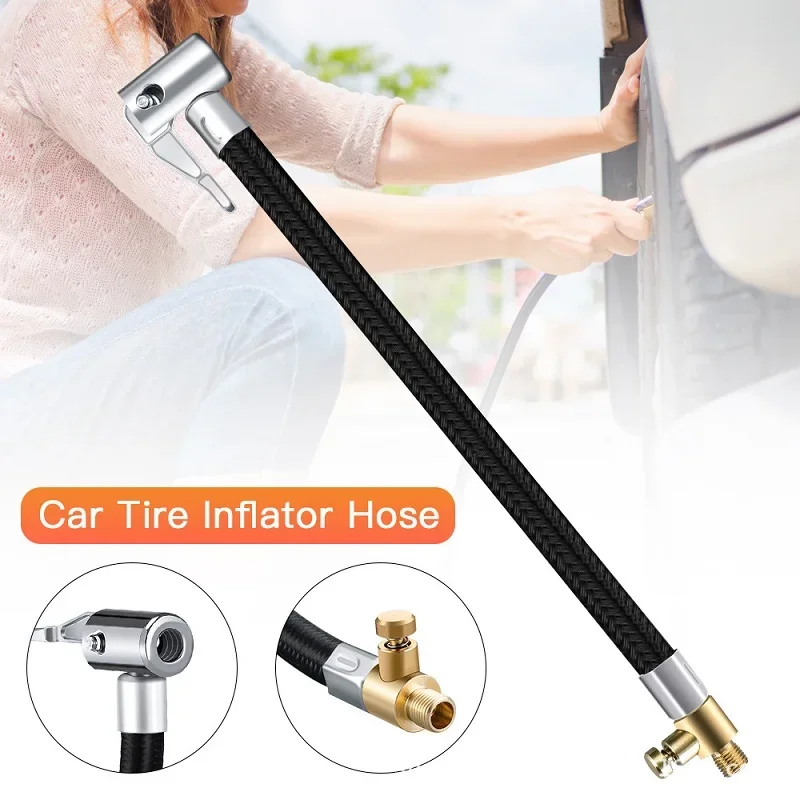 1Pc Tire Inflator Hose 10/20/40/60/80cm Car Mounted Inflation Pump Extension Pipe Bike Motorcycle Air Pump Chuck Connecting Hose