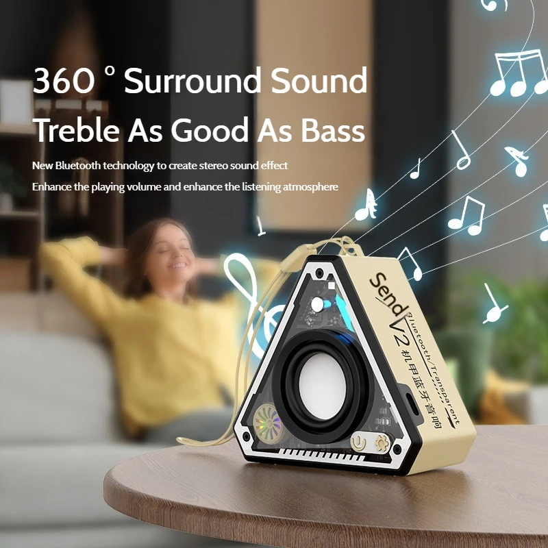 Mecha Bluetooth Speaker Outdoor Portable V2 Triangle Stereo Bluetooth Speaker Wireless Bluetooth Mech Cannon