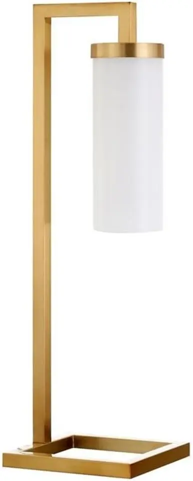 

26"" Tall Table Lamp With Glass Shade In Brass/White Milk, Lamp, Desk Lamp For Home Or Office
