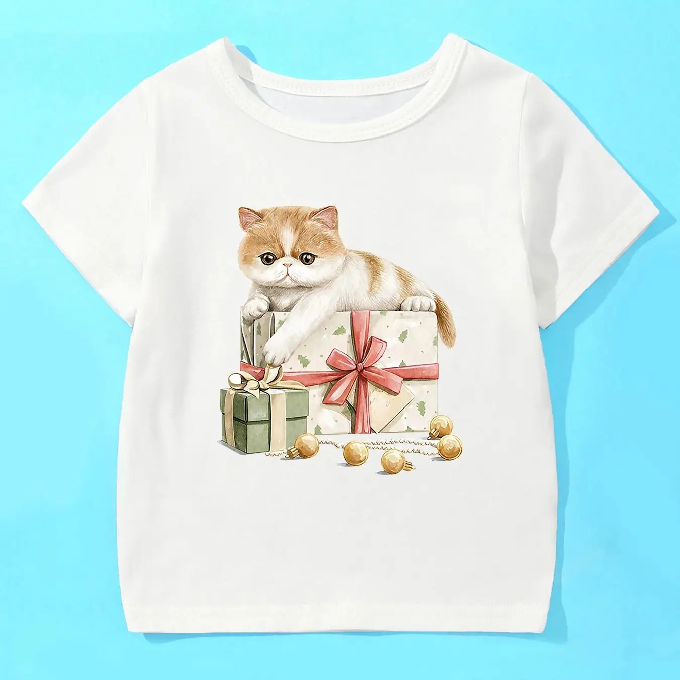 Spring And Summer Cute Cartoon Printed Casual Short Sleeved T-shirt For Girls Aged 2-4