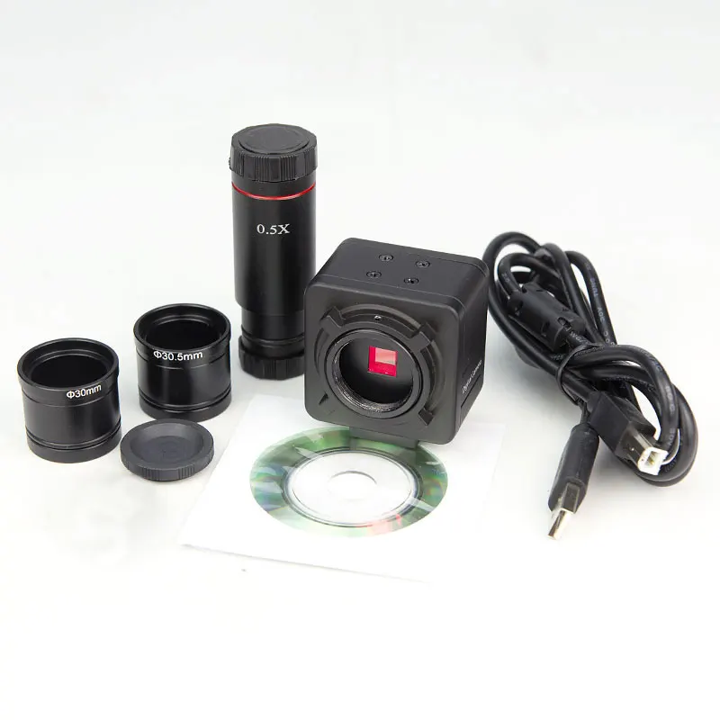 5.0MP HD Microscope USB Digital Electronic Eyepiece with C-Mount 0.5X Eyepiece Adapter 23.2mm 30mm 30.5mm Relay Lens