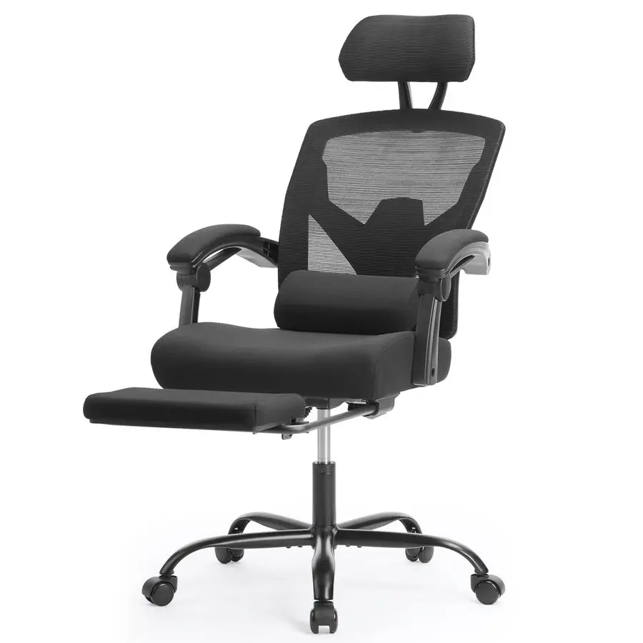 

Office Computer Desk Chair, Ergonomic HighBack Mesh Rolling Work Swivel Chairs with Wheels, Comfortable Lumbar Supp Customizable