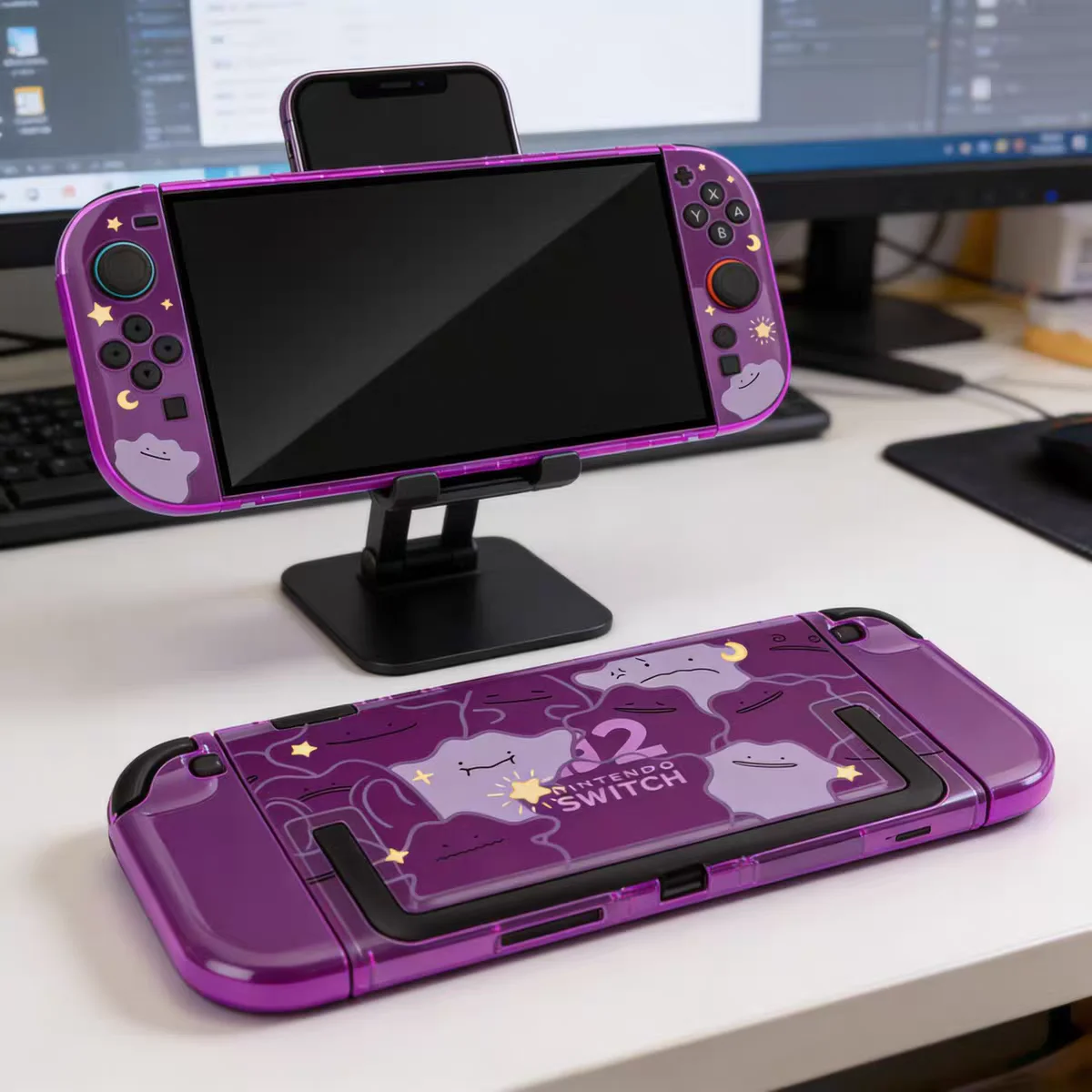 Nouvelle coque de protection divisée pour Pokemon Switch 2, motif Ditto Pikachu, pour Console de jeu Ns2, accessoires de jeu anti-rayures
