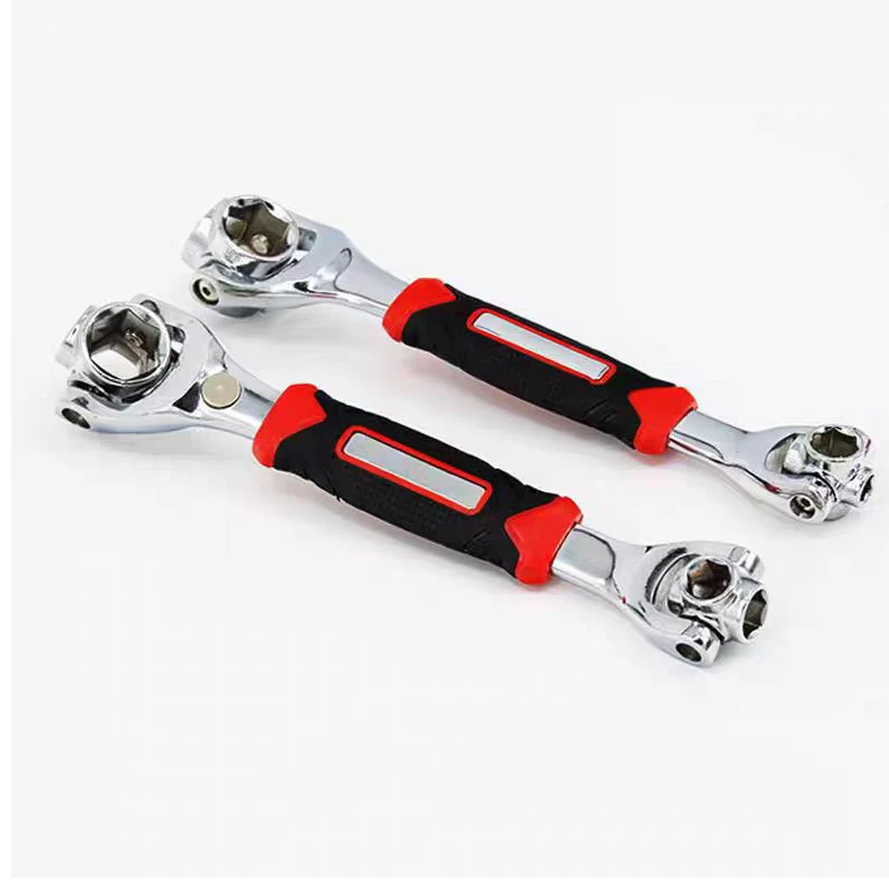 52 in 1 Tools Socket Works Universal Ratchet Spline Bolts Sleeve Rotation Hand Tools 360 Degree Multipurpose Tiger Wrench