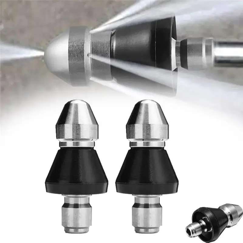 4PCS Sewer Cleaning Tool Pipe Unclogger Nozzle Sewer Jetter Nozzle 1/4 Inch Quickly Connector A