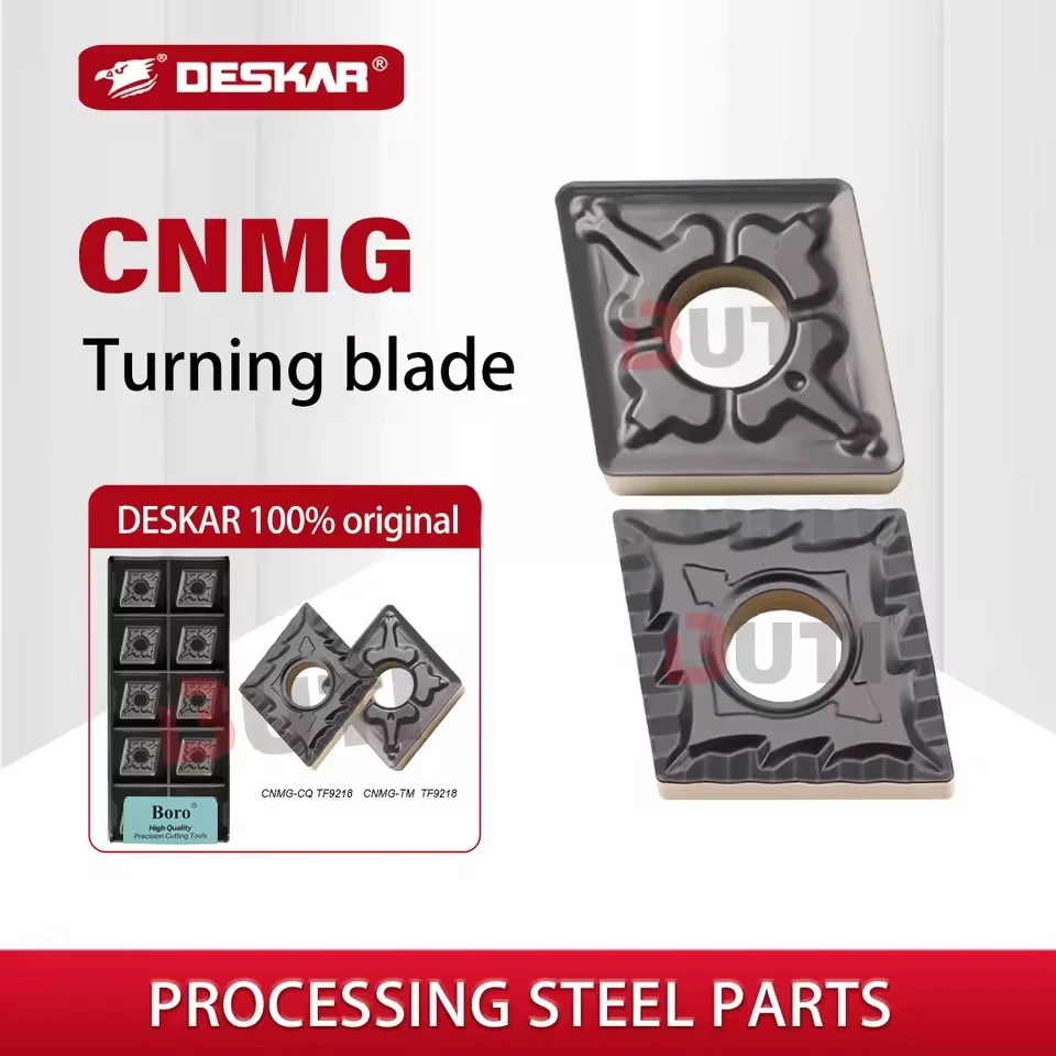 

DESKAR 100%Original CNMG120408-TM CNMG120404-CQ CNMG120404-TM CNMG120408-CQ TF9218 Process Rhombus Two-Tone CNC Blades For Steel