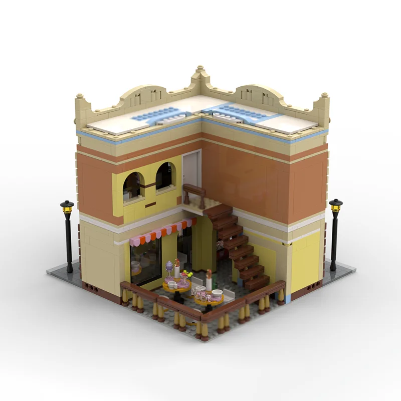 Moc Bausteine Modulare Restaurant und Kochen Schule Ecke Modulare Technologie Blöcke Weihnachten DIY Spielzeug Bau Geschenke