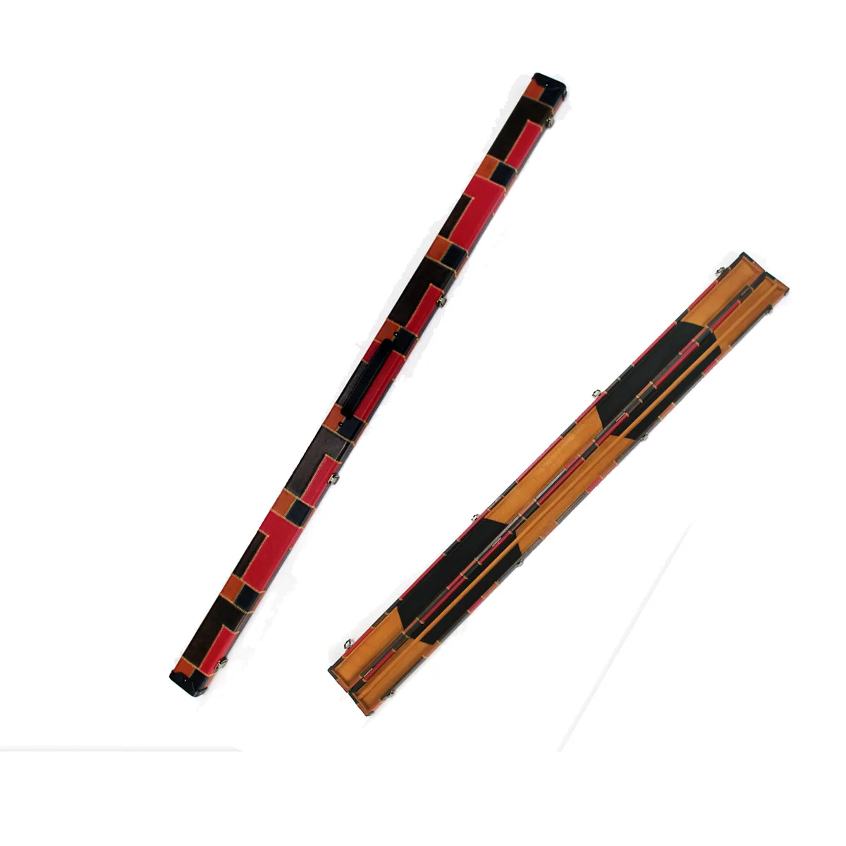 Factory Price PU Leather 2 Slots One Piece Straight Billiard Snooker Cue Stick Case for Sale