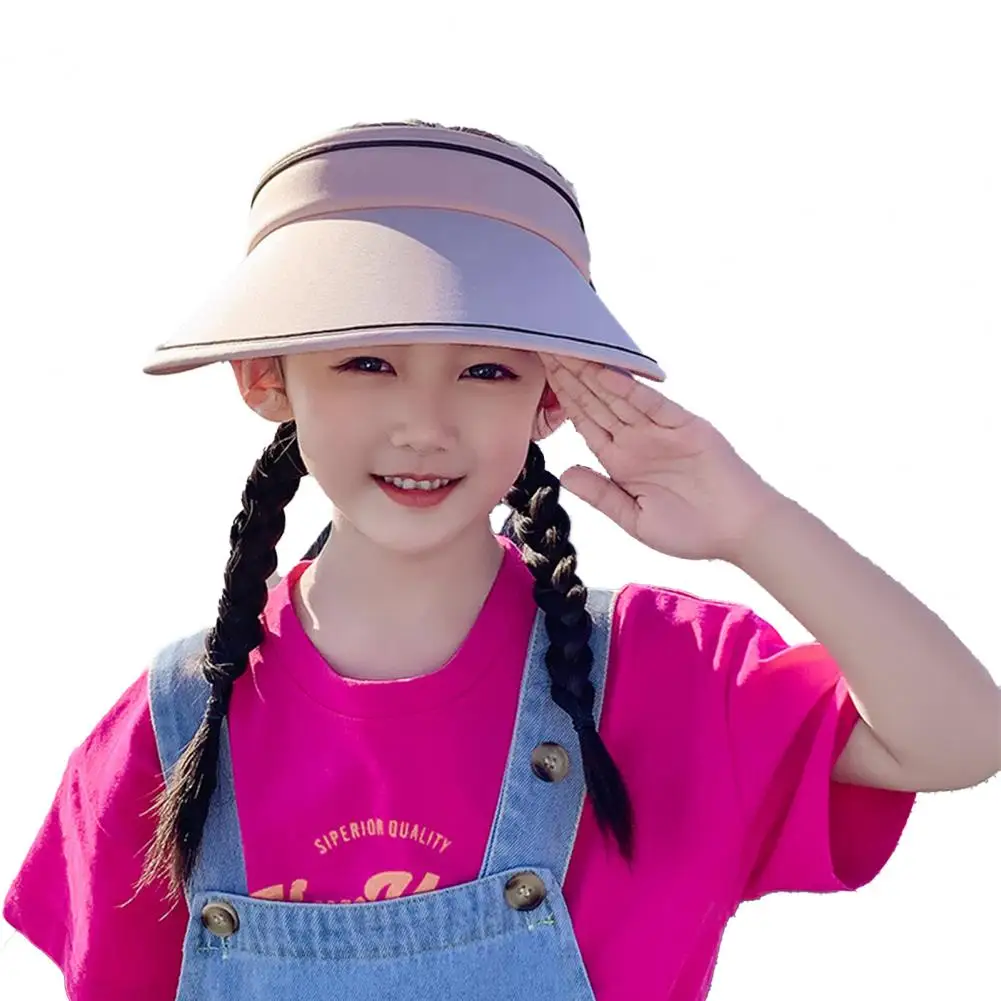 

Attractive Sun Hat Ultralight Toddler Hat Solid Color Kids Casual Sun Visor Hat Hollow Caps Decor Sun Protection