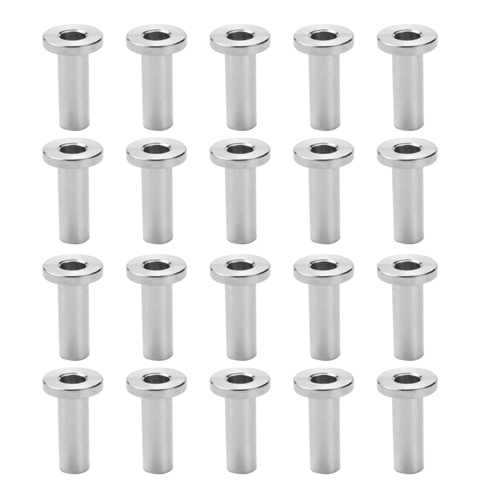 ABZC-20 Pcs T316 Stainless Steel Protector Sleeves For 1/8Inch 5/32Inch 3/16Inch Cable Railing Kit,Wood Posts,DIY Balustrade