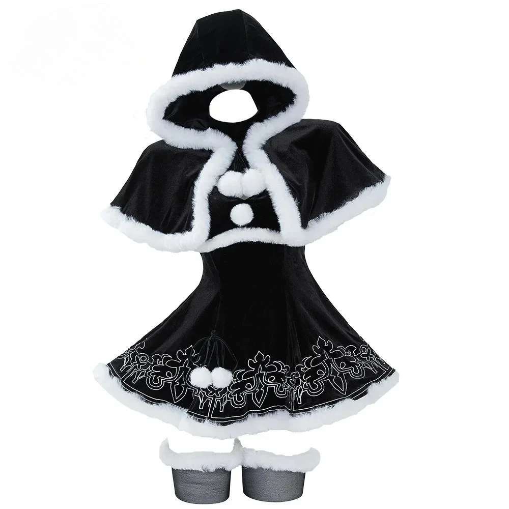 

MOBBUNNY Косплей Костюм Женское нижнее белье Рождественский костюм Пушистое платье с накидкой и перчатками