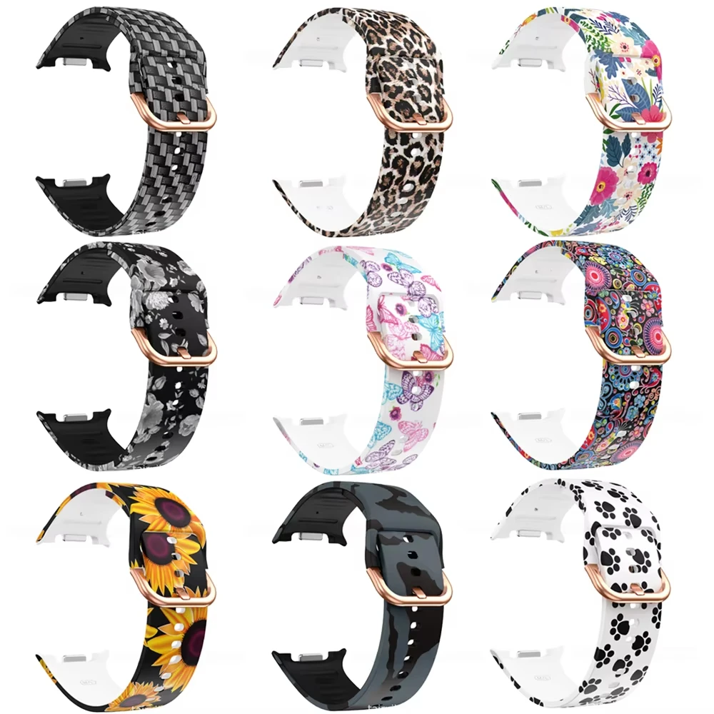 Printed belt for Samsung Galaxy watch 8/8 classic 46mm Strap Sport Silicone Bracelet Correa for Galaxy watch 8 40mm/44mm band