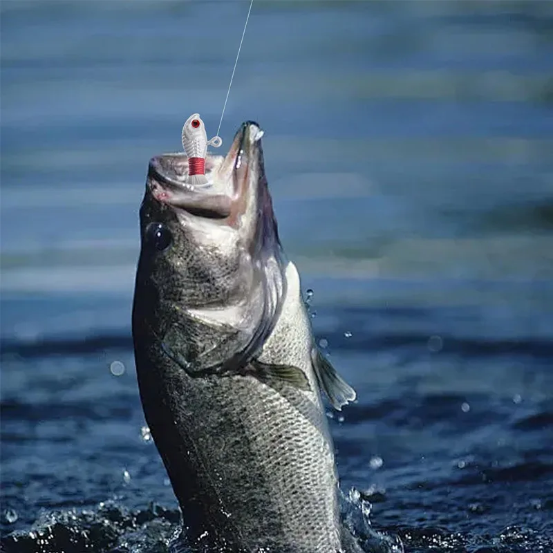 3er-Set Bucktail Salzwasser-Haarjigs mit Köderköpfen, Angelhaken, Köder-Kit, Swimbait-Jig, 3D-Augen, Köderkopf, Hirschhaar, Feder, Bart, Jigging – Detail 6