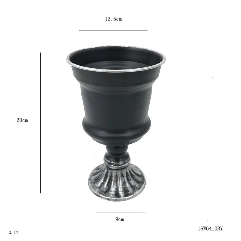 Factory Direct Compatible with Flower Pot Black Wrought Iron Premium Vase Hotel Holiday Decoration Ornament
