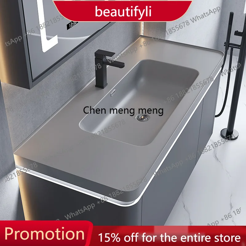 X188 Storage Combination Bathroom Cabinets High-end Anti-collision Arc-shaped Washbasin Bathroom Cabinets Home Furniture