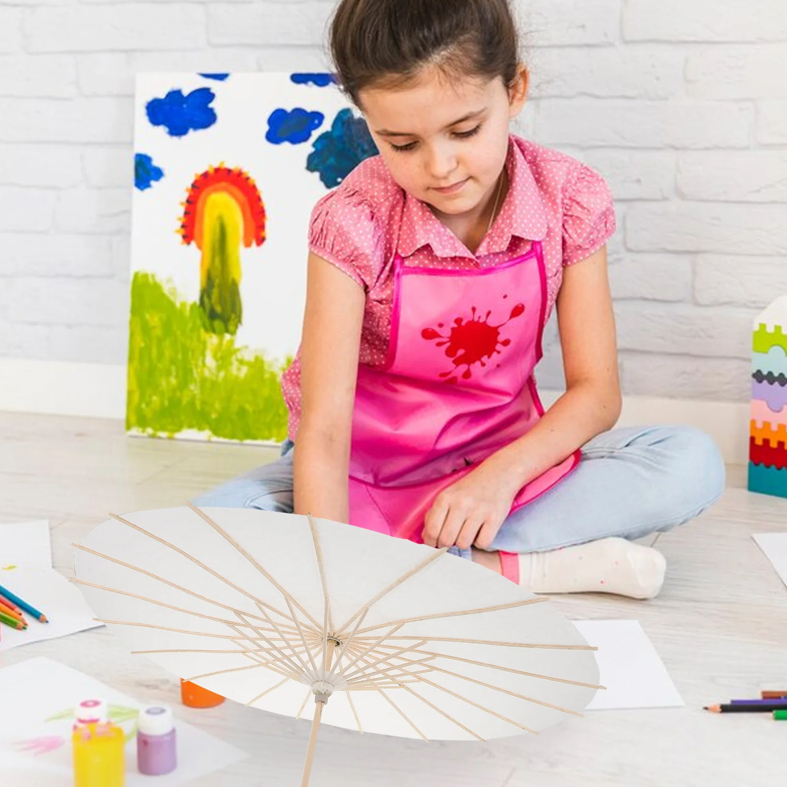 

DIY Paper Umbrella Hand Painting Small Compact Graffiti Drawing Photography Prop Decorative Umbrella Lightweight Durable