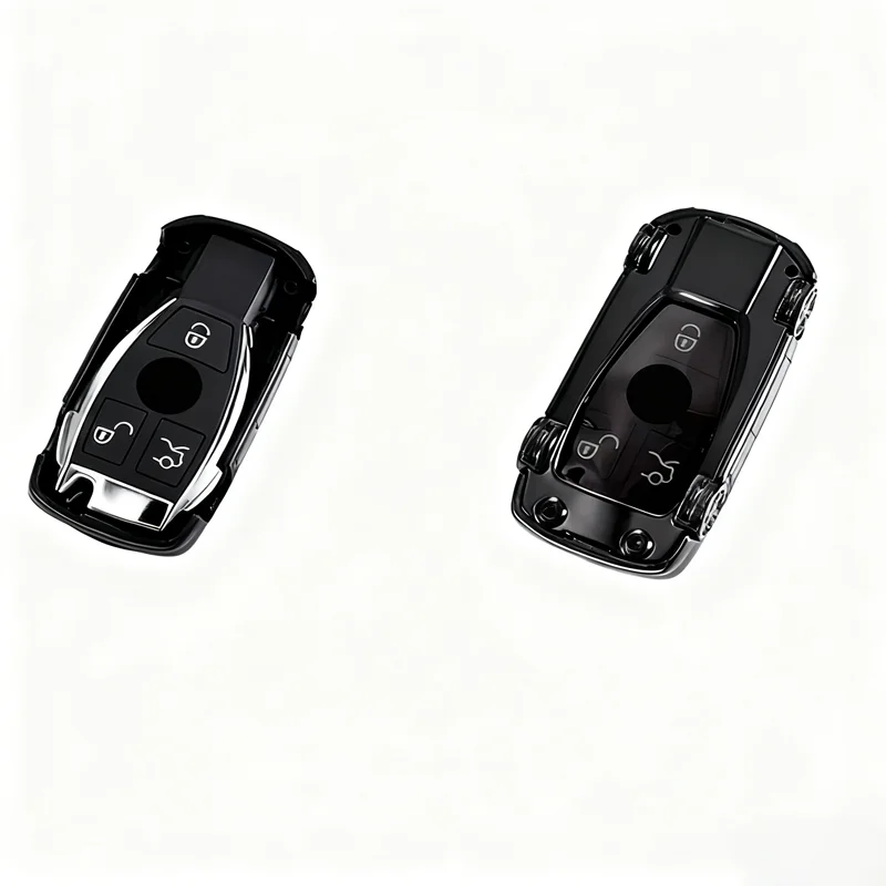 ABS 3-Tasten-Schlüsselgehäuse für Mercedes Benz A B C E Klasse GLS GLA GLK GLC CLS CLA W204 W205 W212 W463 Fernbedienung Autoschlüsselhülle Schlüsselanhänger – Detail 5