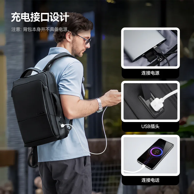 

Простой мужской деловой рюкзак, обновленный портативный рюкзак для хранения компьютера большой емкости 15,6 дюйма, портативный дорожный рюкзак