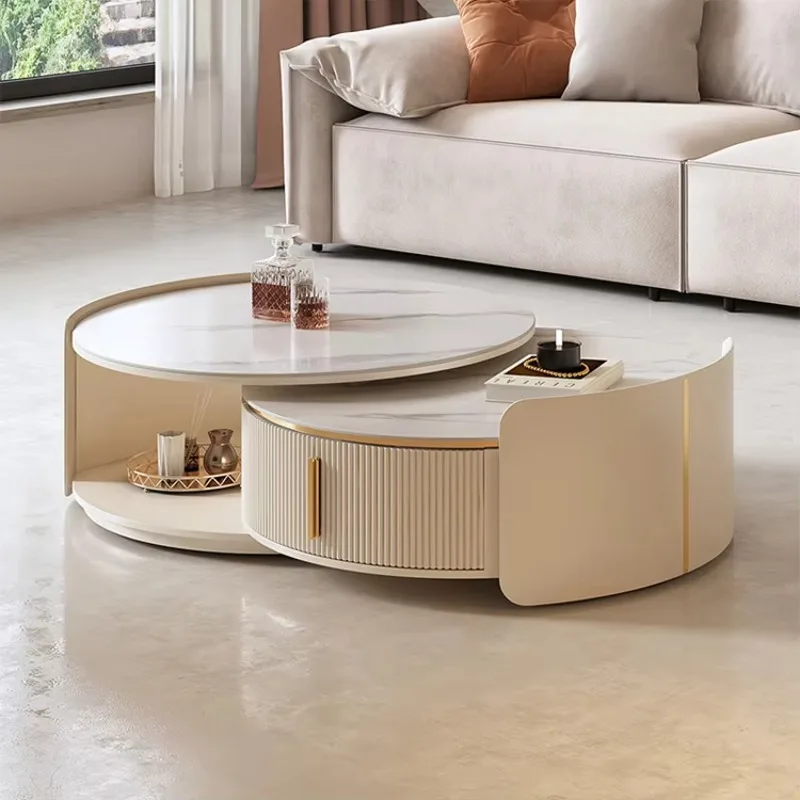 

Oak/birch Living Room Furniture Combination Retractable Coffee Table Custom Color Table for Hotel