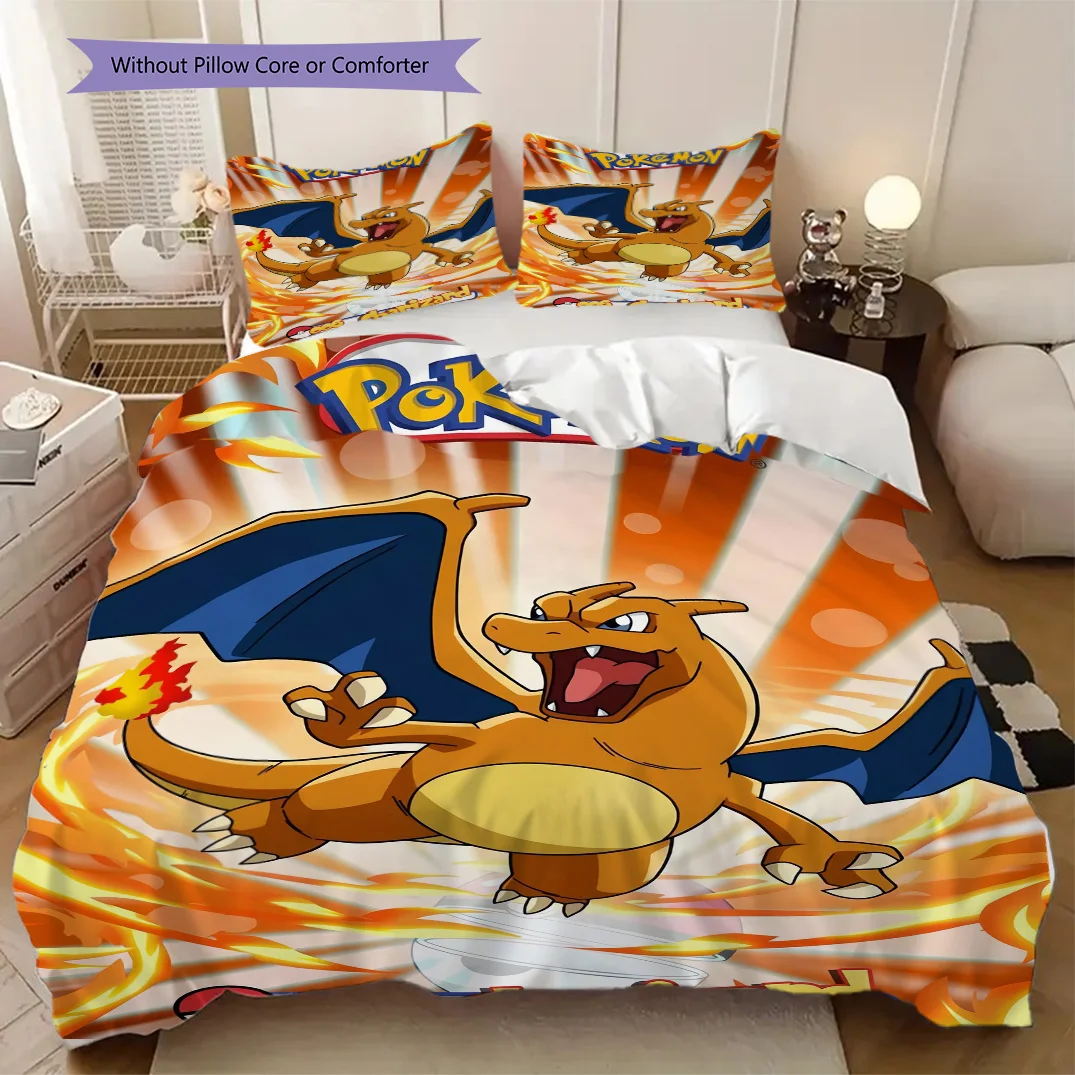 Anime Pocket Monster Soft Comfortable Duvet Cover, Children's Bedding Set Gift, Various Sizes Available LXR129