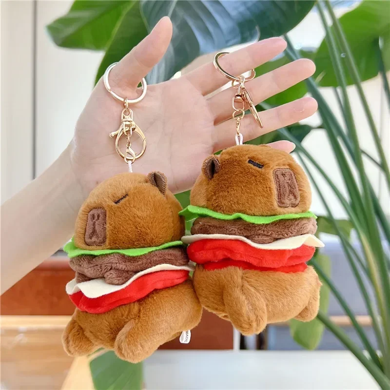 Capybara 플러시 키 체인 장난감 박제 동물 Capybara 펜던트 배낭 생일 선물 도매 키 체인 플러시 동물