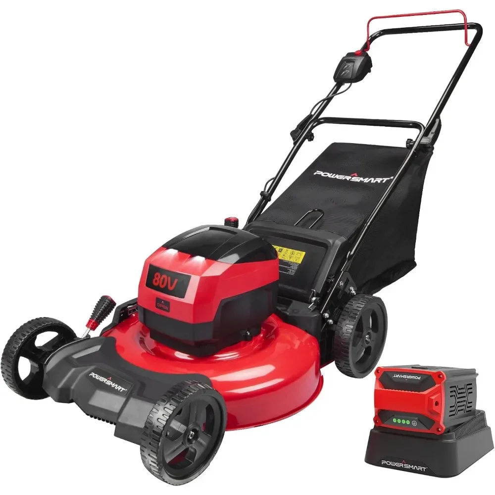 

80V MAX 21" Cordless Lawn Mower, 3-in-1 Brushless Electric Lawn Mower with 6.0Ah Lithium-ion Battery & Charger