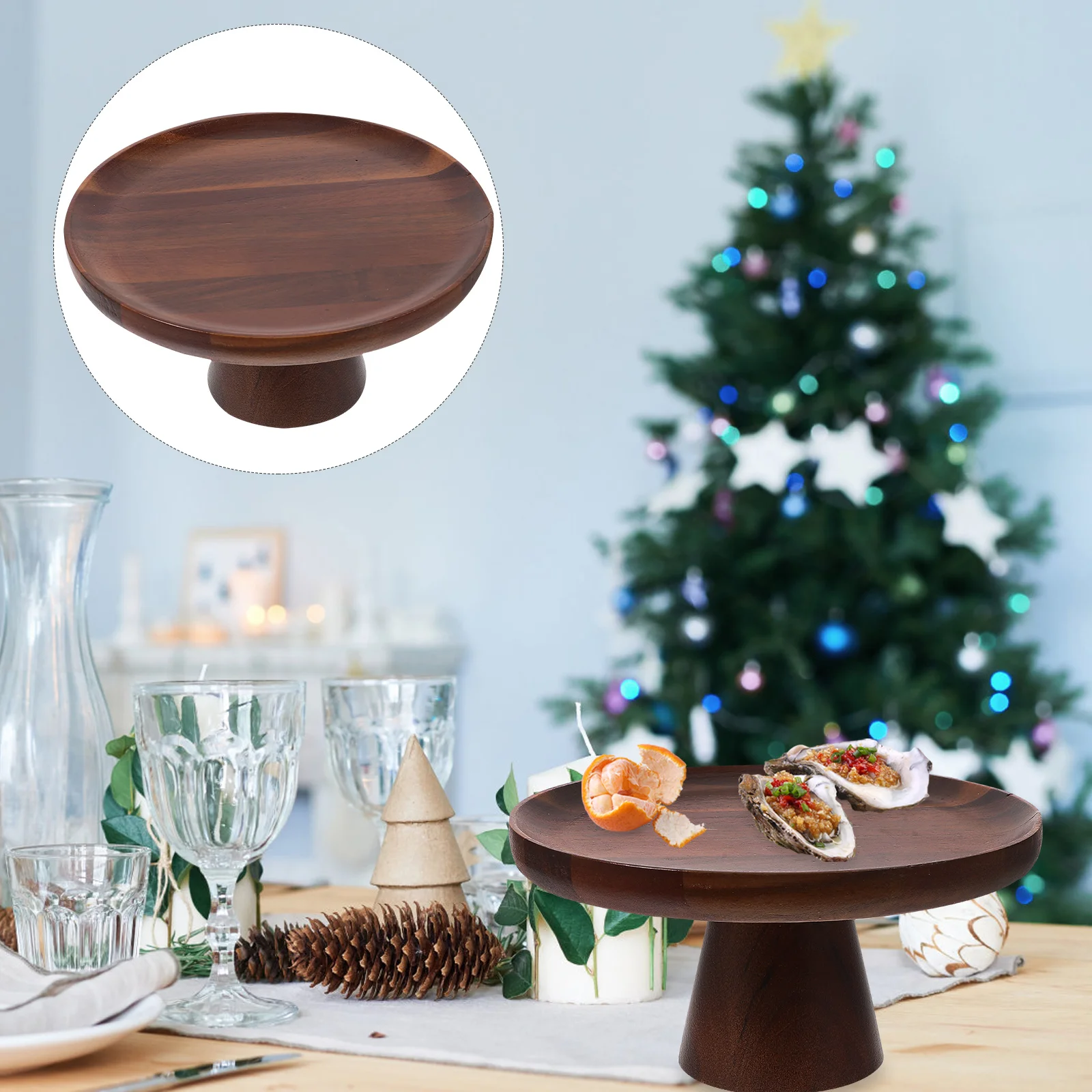 Wooden Cake Stand for Display Wedding Tray Ornament Fruit Household Dessert Supplies Plate Delicate Shelves