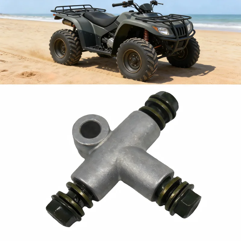 3 Way Hydraulic Brake Hose Line Adaptor Spliter T Shape with M10 Banjo Bolt for Motorcycle Quad Bike ATV, Silver